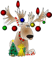 gif joyeux Noël renne bohomme de neige